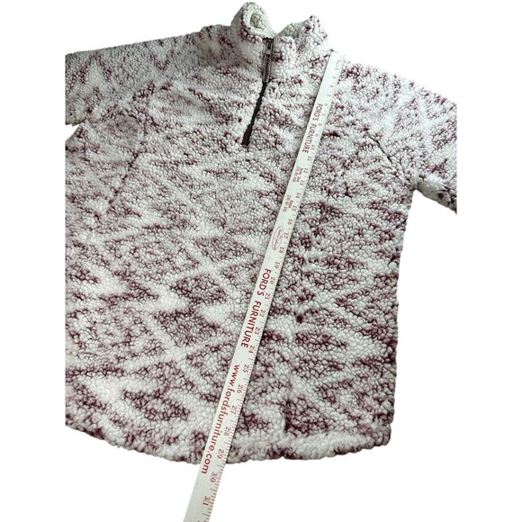 Cozy Sherpa Ikat Burgundy 1/4 Zip Pullover Sweatshirt XXL Cozy Casual Southwest - Picture 4 of 8